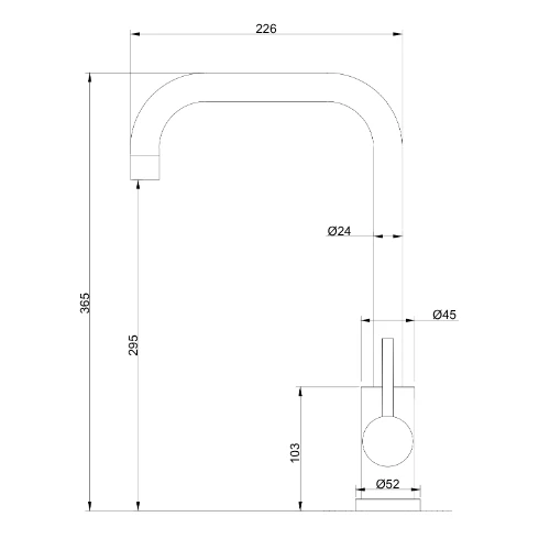 ברז פרח ארוך רוז גולד מסדרת Toma מבית Waterfall