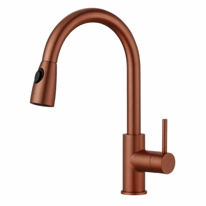 ברז מטבח נשלף רוז גולד מסדרת Dett מבית Waterfall