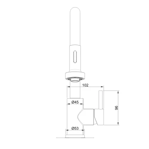 ברז מטבח נשלף ניקל מוברש דגם Niag מבית Waterfall