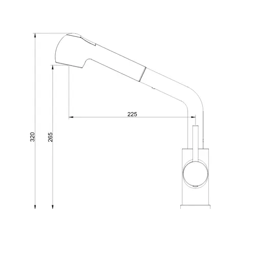 ברז מטבח נשלף דגם Faru מבית Waterfall