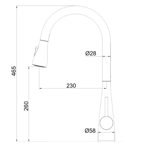 ברז מטבח נשלף זהב מוברש מסדרת Goma מבית Waterfall