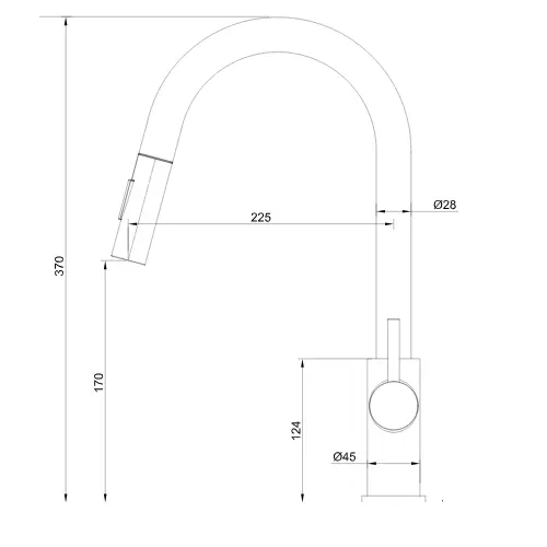 ברז מטבח נשלף זהב מוברש מסדרת Sora מבית Waterfall