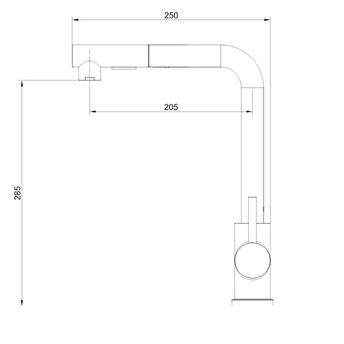 ברז מטבח נשלף זהב מוברש מסדרת Lo?s מבית Waterfall