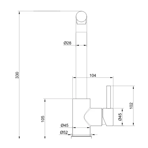 ברז מטבח נשלף זהב מוברש מסדרת Lo?s מבית Waterfall