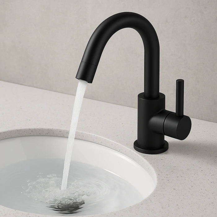 ברז פרח קצר שחור מסדרת Ella מבית Waterfall