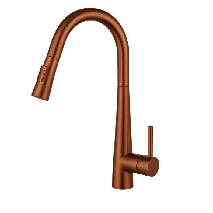 ברז מטבח נשלף רוז גולד מסדרת Hilo מבית Waterfall