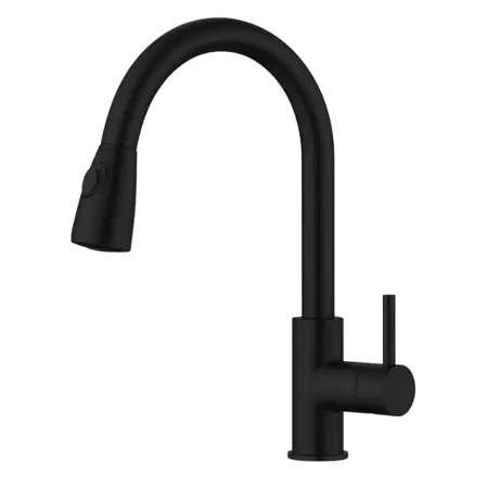 ברז מטבח נשלף שחור מסדרת Dett מבית Waterfall