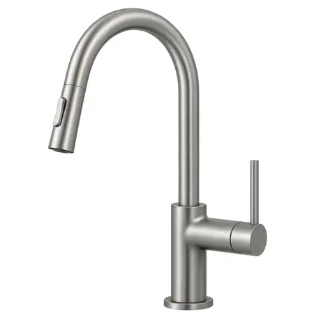 ברז מטבח נשלף ניקל מוברש מסדרת Sora מבית Waterfall