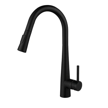 ברז מטבח נשלף שחור מסדרת Hilo מבית Waterfall