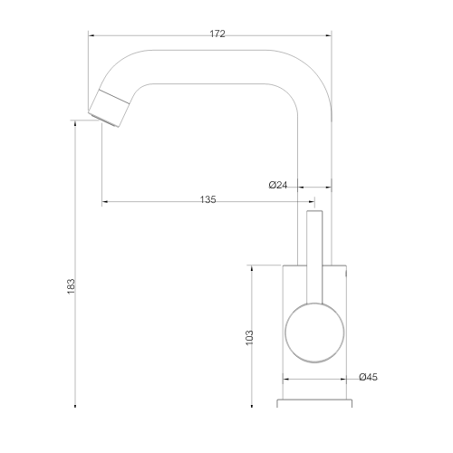 ברז פרח קצר שחור מסדרת Toma מבית Waterfall – תמונה 4
