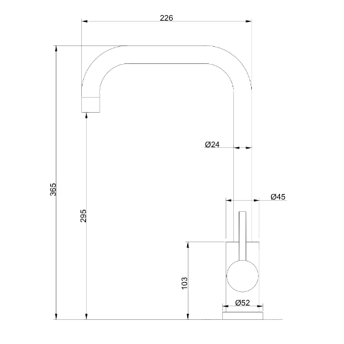 ברז פרח ארוך שחור מסדרת Toma מבית Waterfall – תמונה 4