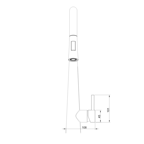 ברז מטבח נשלף שחור מסדרת Hilo מבית Waterfall – תמונה 5