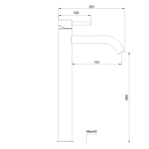 ברז פרח גבוה רוז גולד מסדרת Nara מבית Waterfall – תמונה 4
