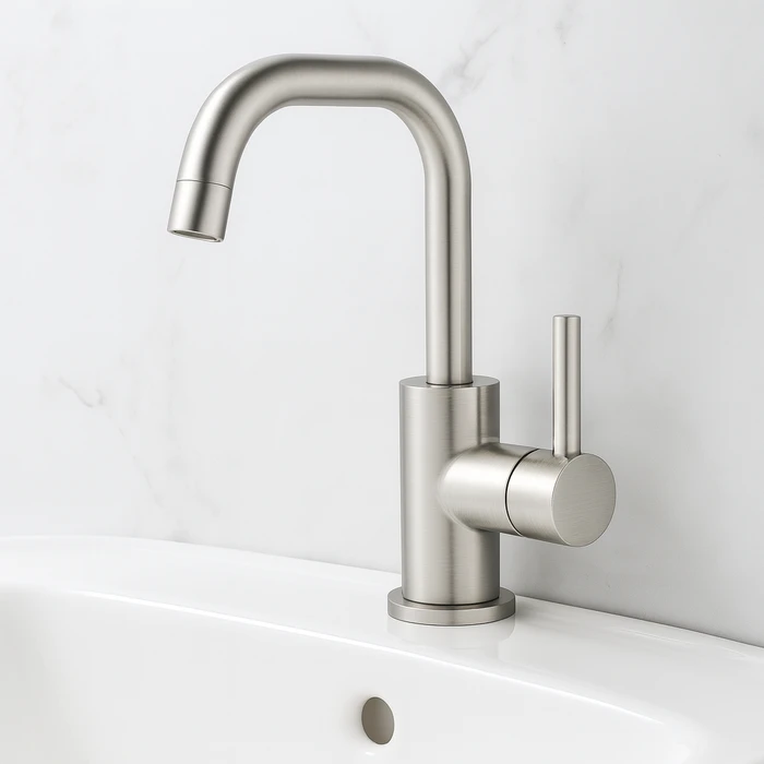 ברז פרח קצר ניקל מוברש מסדרת Toma מבית Waterfall – תמונה 3