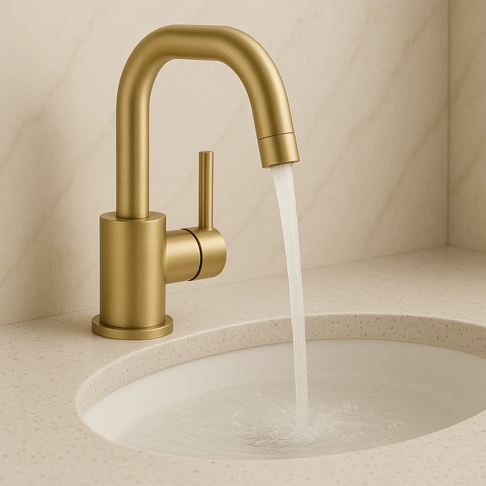 ברז פרח קצר זהב מוברש מסדרת Toma מבית Waterfall – תמונה 3