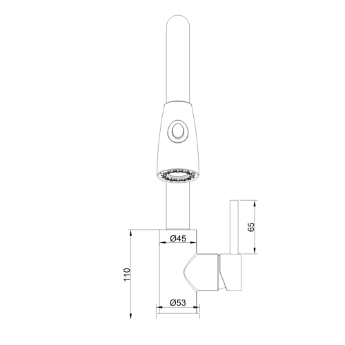 ברז מטבח נשלף ניקל מוברש מסדרת Dett מבית Waterfall – תמונה 4